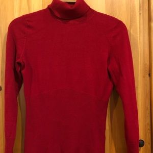 Red turtleneck